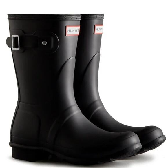 Hunter Women's Original Black Short Rain Boots Size 9 - Picture 1 of 8
